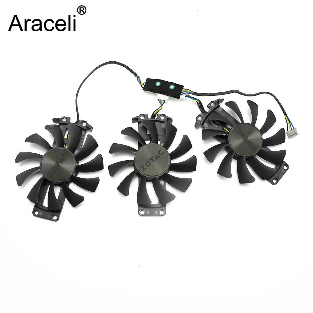 

75mm GA81S2U 4PIN GTX980 GTX 970 VGA GPU Cooler fan Replace for ZOTAC Geforce GTX970 GTX 980-4GD5 AMP HA Edition 4G Graphic Card