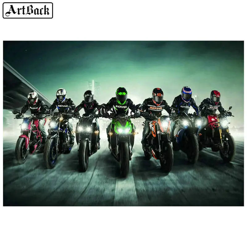 

Full square 5D diamond painting motorcycle game picture rhinestone embroidery round 3d diy diamond mosaic stick 20x30cm
