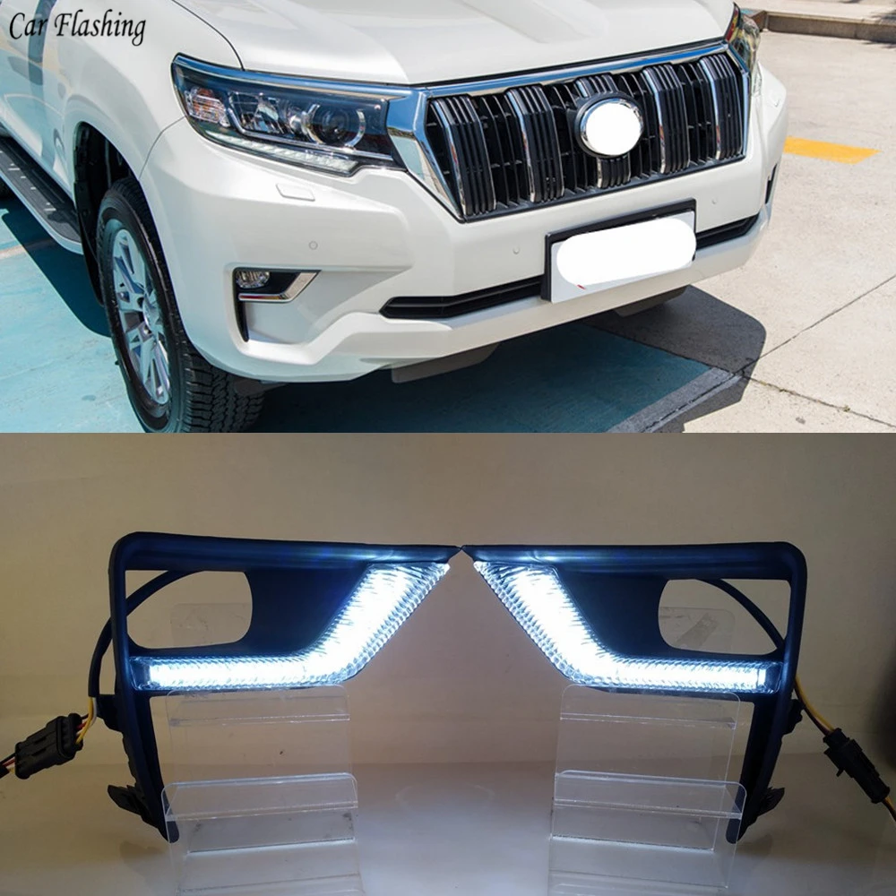 Car flashing 2PCS 12V LED Daytime Running Light DRL For Toyota Land