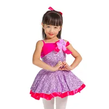 Удивительные Дизайн 2 в 1 Обувь для девочек Лаванда лайкра Купальник ж/sequine, профессиональный балетное платье-пачка, ребенок сцене, костюмы