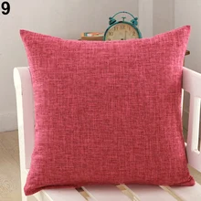 

New Solid Color Linen Simple Throw Pillow Case Square Cushion Cover Sofa Decor