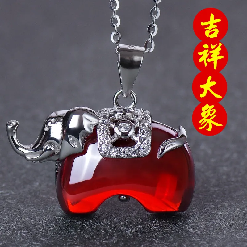 

Cluci Cage Pendants Sale Asg S925 Silver-inlaid Multicolored Elephant Small Hanging Pendant Lucky Girl Chain Clavicle Necklace