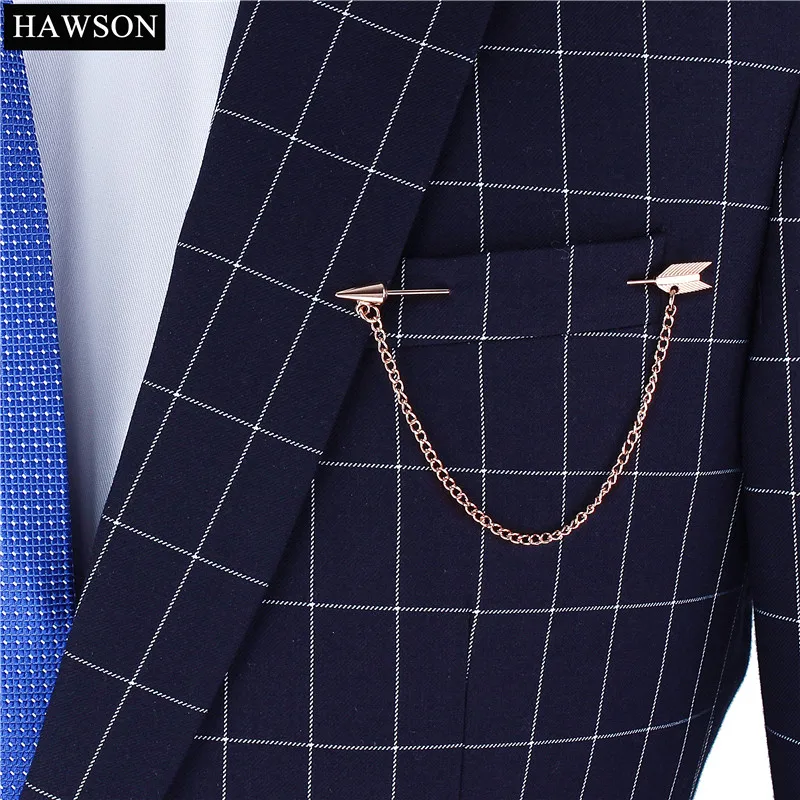 Hawson-로즈 골드 컬러 옷깃 핀, 남성용 화살표 브로치 핀, 웨딩 칼라 핀, 남성 쥬얼리 액세서리
