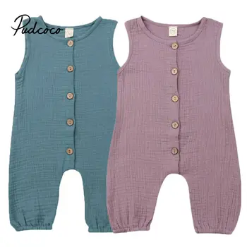 

Summer Jumpsuit Baby Girl Boy Clothes Children Blue Purple Baby Girl Clothes Summer Clothes Knitted Long Romper