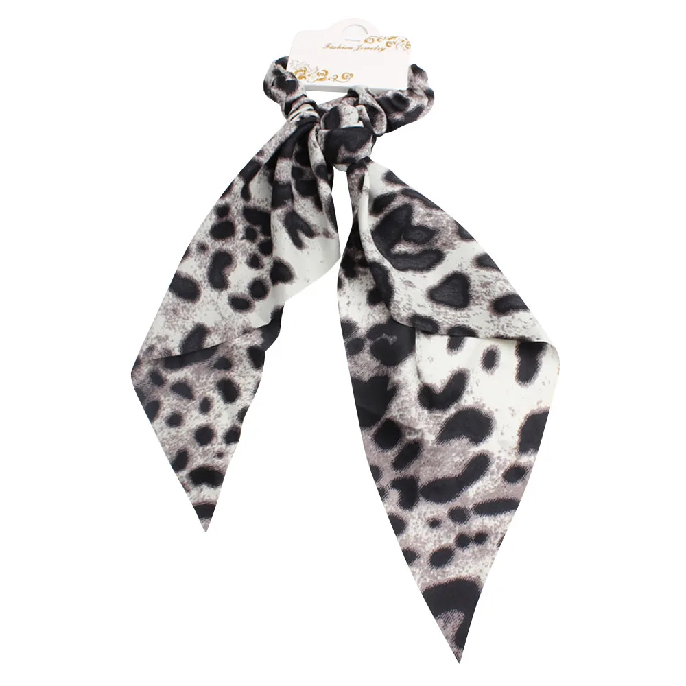 Новая мода для женщин девочек Леопардовый принт шарф для волос летняя резинка для волос резиновые эластичные волосы резинки аксессуары