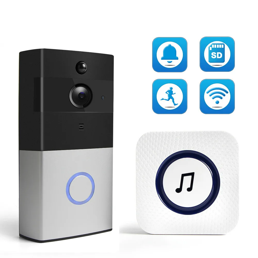 

720P IP Video Intercom Wifi Doorbell PIR Infrared Detection Wi-Fi Video Door Phone Visual Doorbell Camera SD Card Battery Button
