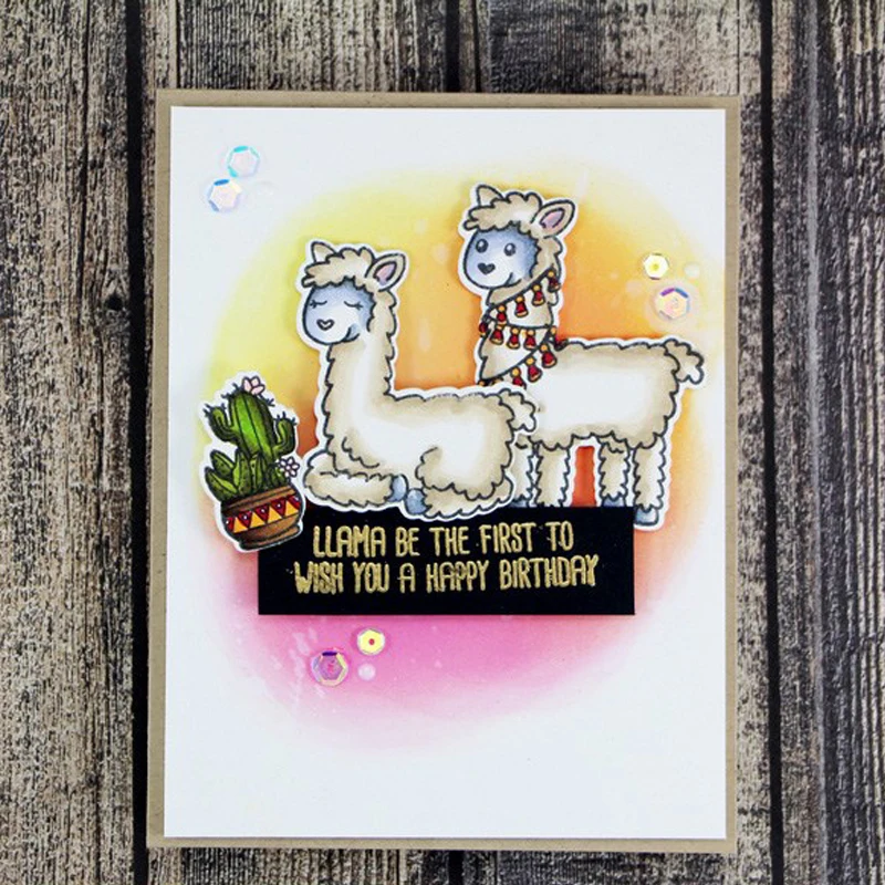 

Llama Just Say Transparent Clear Silicone Stamp Set for DIY Scrapbooking/Photo Album Cards Making Decorative Clear Stamps 4x6in