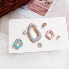 Уникальные Модные женские серьги, индивидуальные серьги-гвоздики геометрической формы, маленькие цветные серьги,, модные изысканные подарки