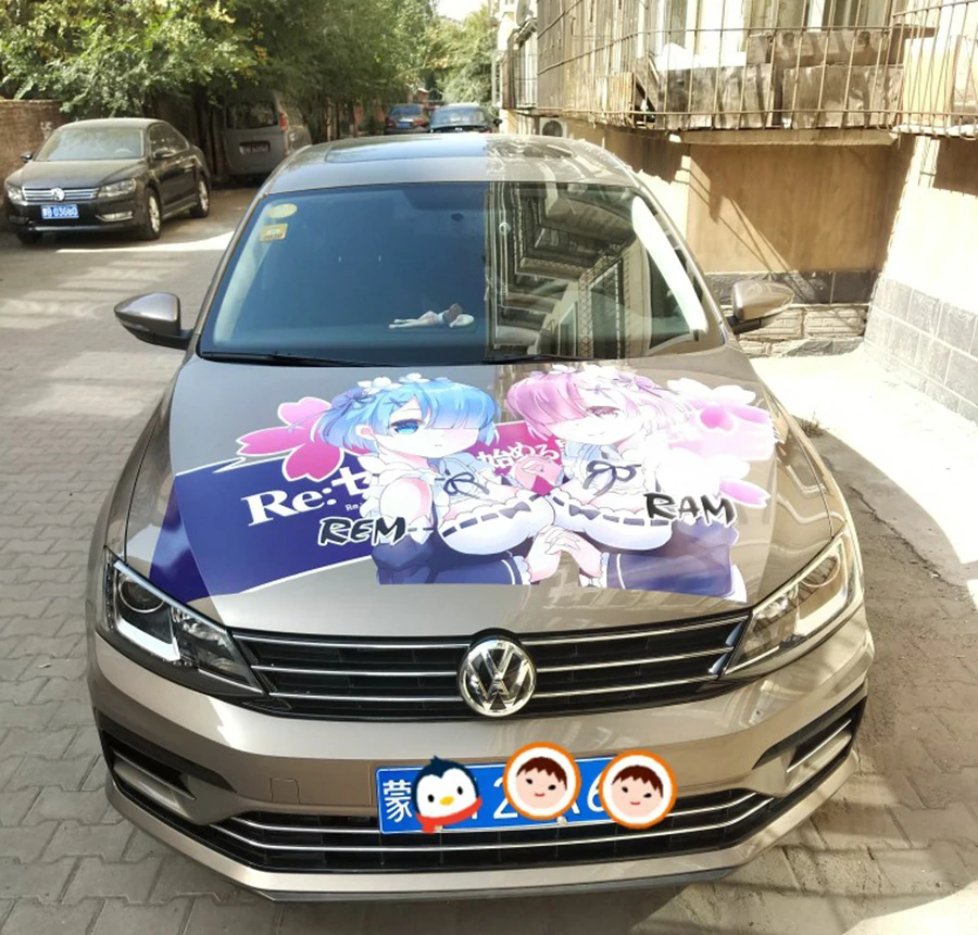 Custom Made Japanese Anime Game Itasha Decals Rem Life In A Different World From Zero Racing Rally Sticker 3D Decal Waterproof image 4