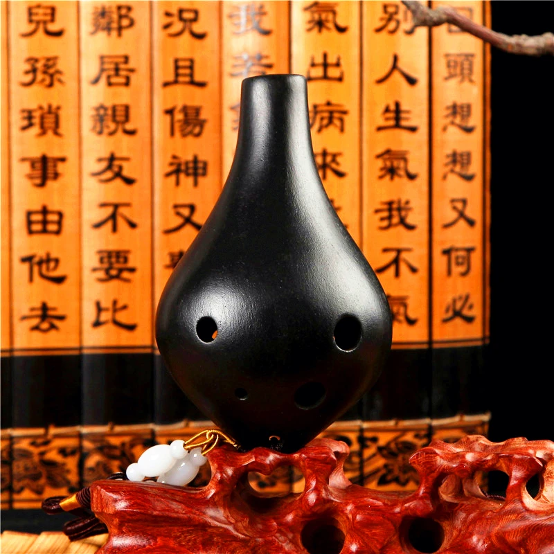 

6 hole Alto C Key Ocarina Flute black pottery Flauta Classical Musical Instruments professional 6 hole alto ocarina flute