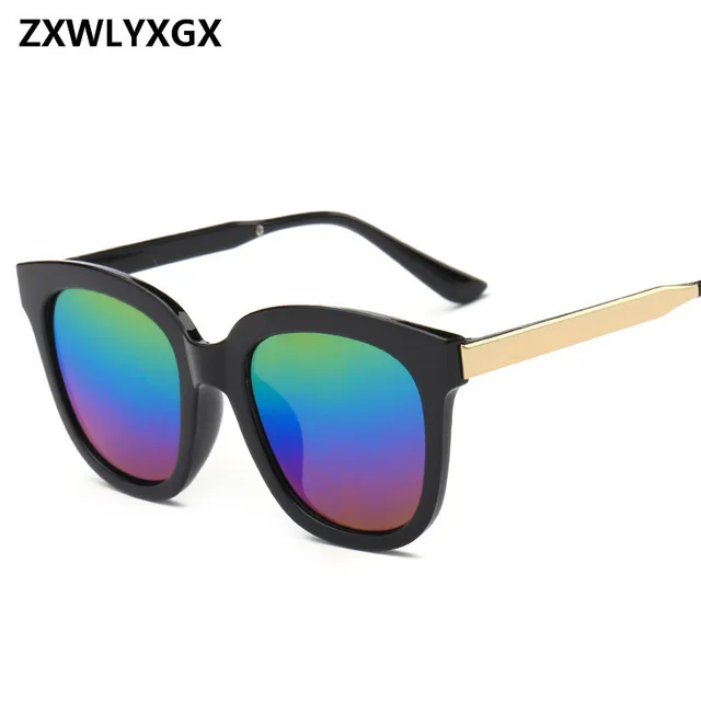 Новинка, солнцезащитные очки в коробке для мужчин и женщин, брендовые, корейская мода, Звездные Солнцезащитные очки, яркие цвета, солнцезащитные очки,, UV400 Oculos De Sol - Цвет линз: Многоцветный
