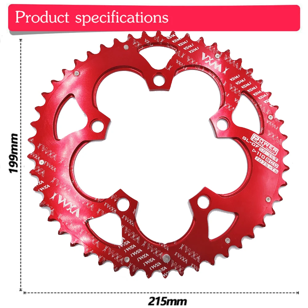 Skup VXM Road Bicylcle 110BCD 35 50T owalny zestaw koła łańcuchowego rower 7075 T6 stop Ultralight elipsy wspinaczka moc płyta łańcuchowa