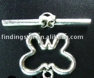 

FREE SHIPPING 50 SETS Tibetan silver metal butterfly toggle clasps A5111