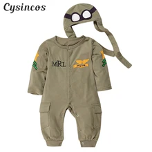 CYSINCOS детские комбинезоны+ Кепка для мальчиков комбинезоны для новорожденных Roupas костюмы зеленого цвета