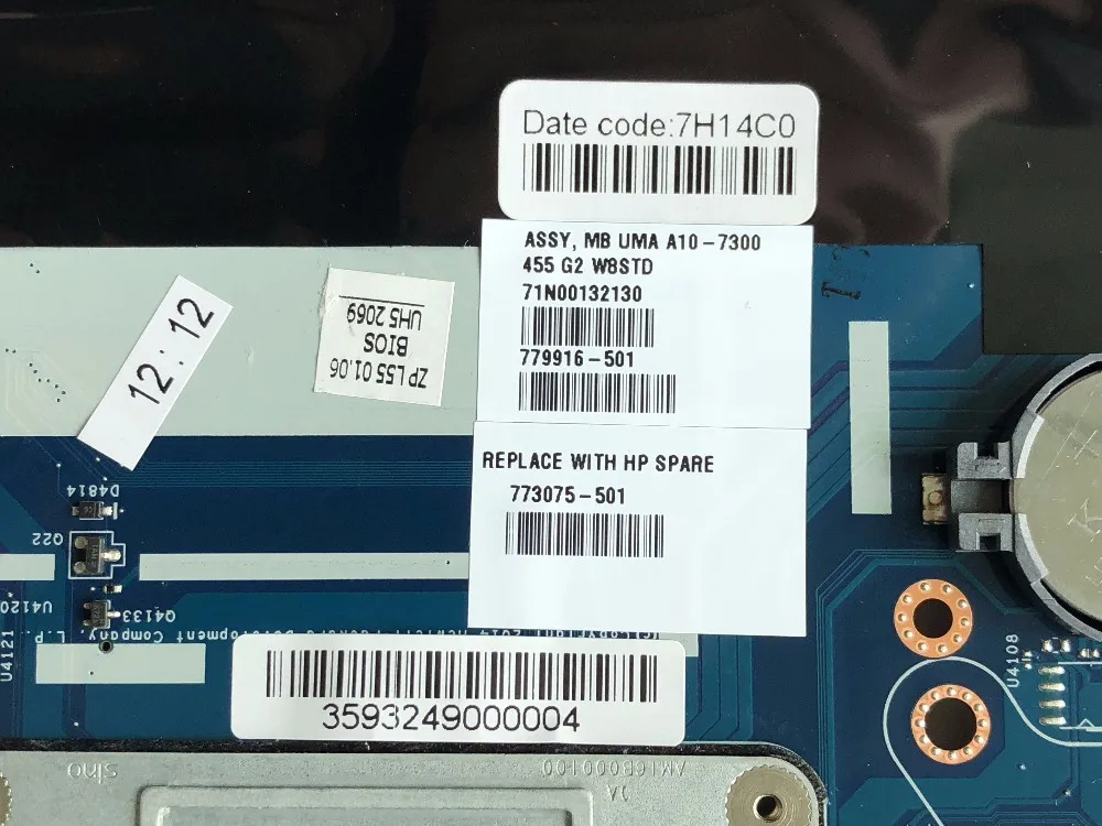 Высококачественная новая материнская плата ZPL45/55 LA B191P для ноутбука HP Probook 455 G2 773075