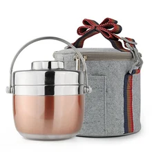 Двойной слой из нержавеющей стали Bento Box Дети Портативный японский тепловой Ланч боксы путешествия школы контейнер еды Ланчбокс белый мешок