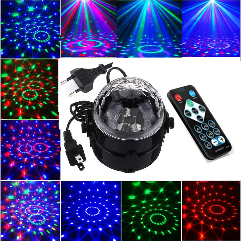 Mini luces de escenario con control remoto Luz LED RGB de 3W para fiestas de Navidad de regalo para niños MOPOIN Luz del Discoteca,Lámpara de fiesta LED Disco Ball 