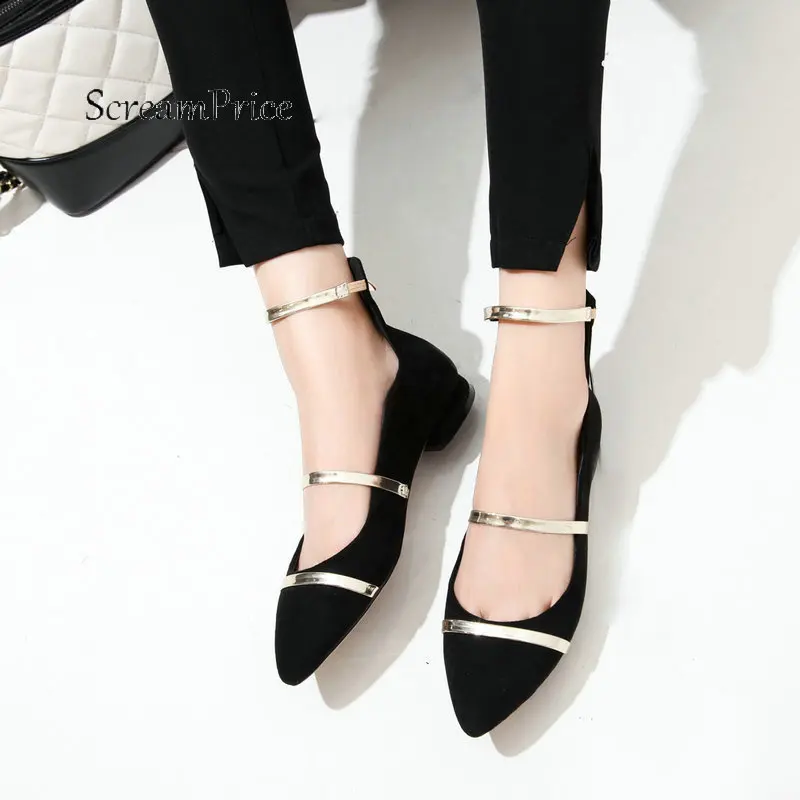 

Faux Suede For Women Comfortable Casual Low Heel With Zipper Pumps Fashion Pointed Toe Dress Shoes Pink Black Green