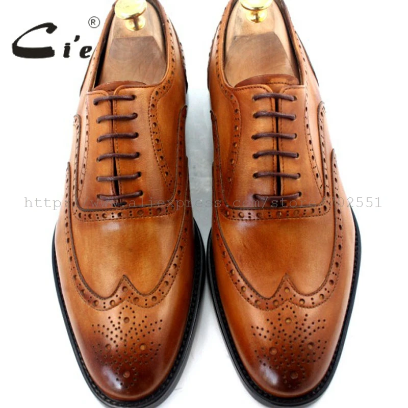- cie round toe full brogue shoes men custom handmade calf leather men leather dress shoes mens oxford shoe color brown NoOX208