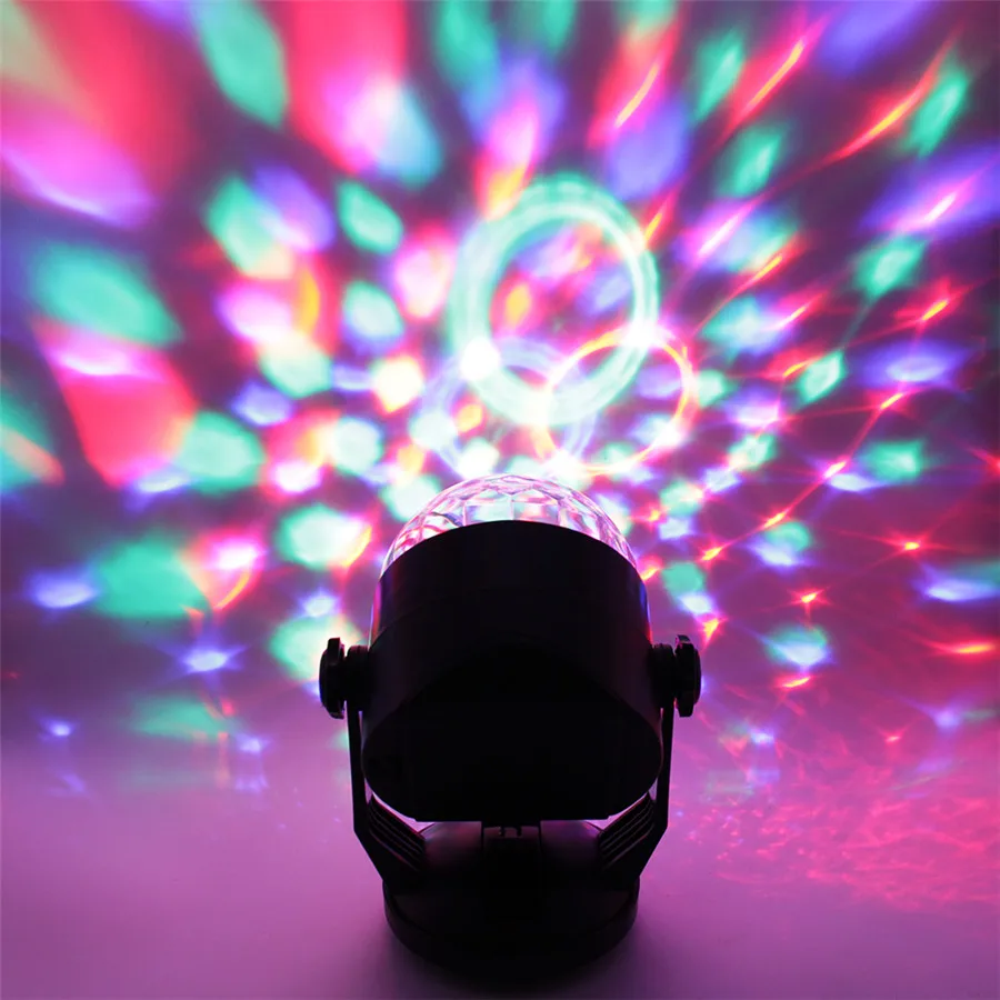 ZINUO المرحلة الإضاءة التحكم الصوتي تأثير RGB LED المرحلة مصابيح بطارية البلورة السحرية الكرة جهاز عرض ليزر ديسكو DJ كشاف إضاءة للحفلات
