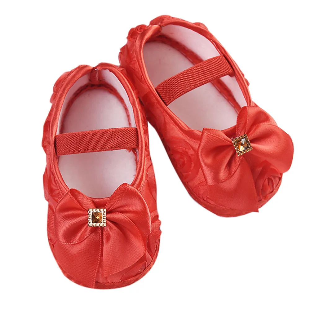 

New summer fashion Toddler Kid Baby Girl Rose Bowknot Elastic Band Newborn Walking Shoes 5.28