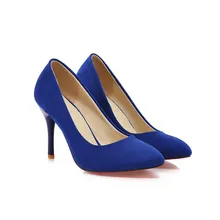Brand New Concise Red Black Blue Purple Women Nude Pumps Ladies Formal Shoes High Heels AHC667 Pointed Plus Big Size 10 43