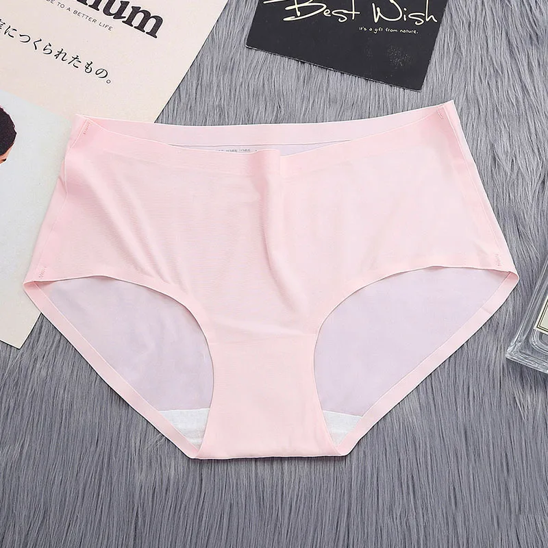 OLN Women's Seamless sexy Panties G String ice silky Intimates underwear women solid color middle waist fashion briefs hot sale