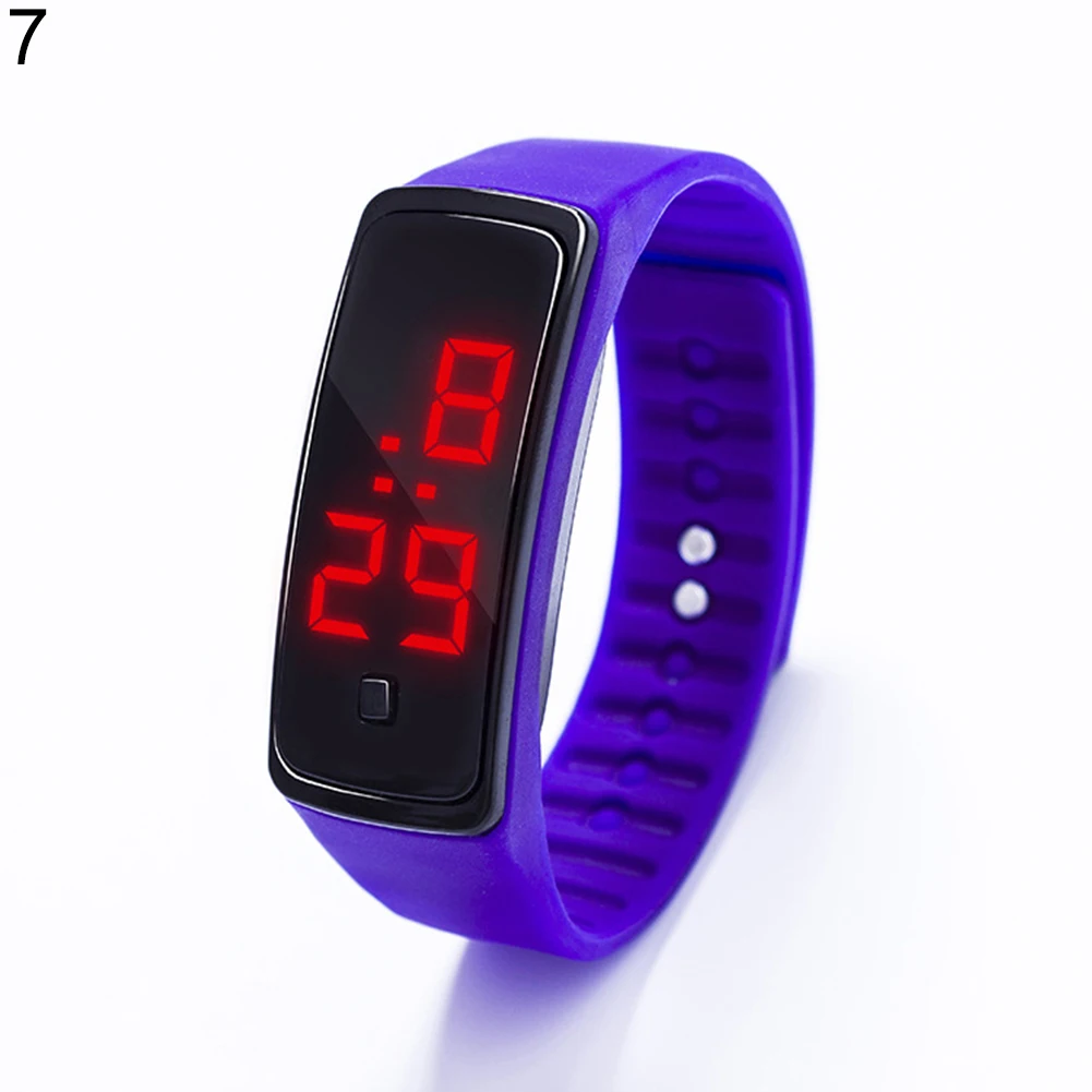 Модные спортивные водонепроницаемые цифровые наручные часы spor saat Horloge с силиконовым ремешком, светодиодный смарт-часы для мужчин и женщин - Цвет: Фиолетовый