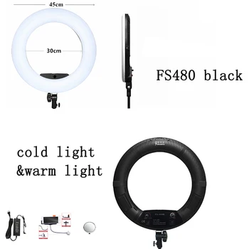 

Yidoblo FS-480II black Bi-color Photo Studio Ring Light LED Video Lamp makeuo lamp 48W 4800LM LED Lights