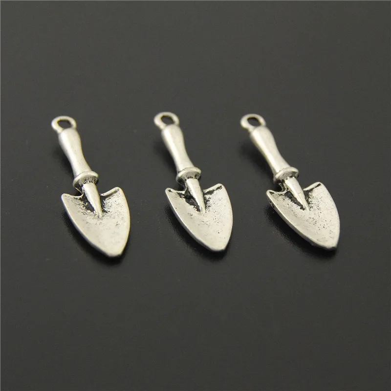 

40pcs Antiqued Silver Trowel Shovel Charms Gardening Tools Pendants DIY Metal Jewelry Making A2212