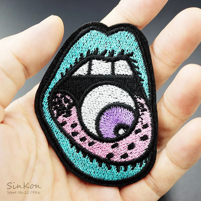 

Funny Size:5.2x7.0cm DIY Iron On Patch Badges Embroidered Applique Sewing Clothes Stickers Garment Apparel Accessories