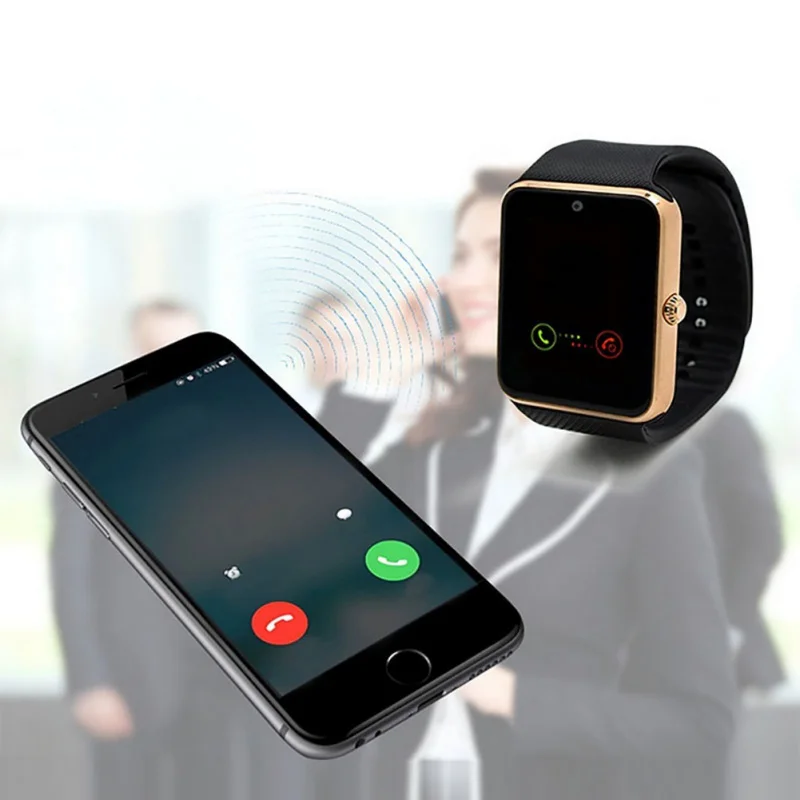 Bluetooth GT08 Смарт часы Сенсорный экран большая батарея часов поддержка TF sim-карты камера Smartwatch для IOS iPhone Android телефон
