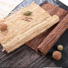 Ретро Кожаный Коврик для пола, ковер для дивана, гостиной, спальни, ковер с кисточками 60x90 см, стол Ruuner, покрывало, гобелен, украшение для дома