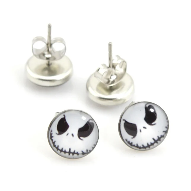 

20 pairs 10mm White Cloth Dolls Stainless Steel Stud Earrings,boucle d'oreille oorbellen pusety earings fashion jewelry #30471