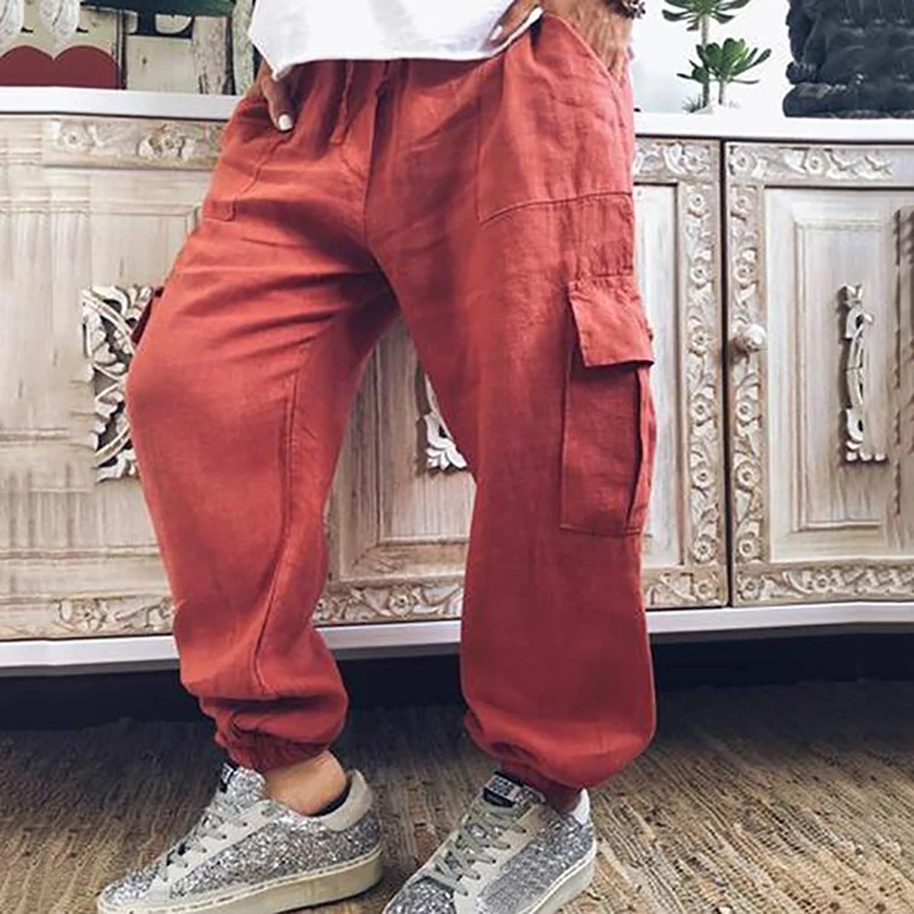 

Puimentiua High Waist Pants Camouflage Loose Joggers Women Army Harem Camo Pants Streetwear Punk Black Cargo Pants Women Capris