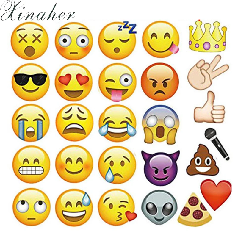 XINAHER 12/27Pcs Emoji Face Photo Booth Props Party