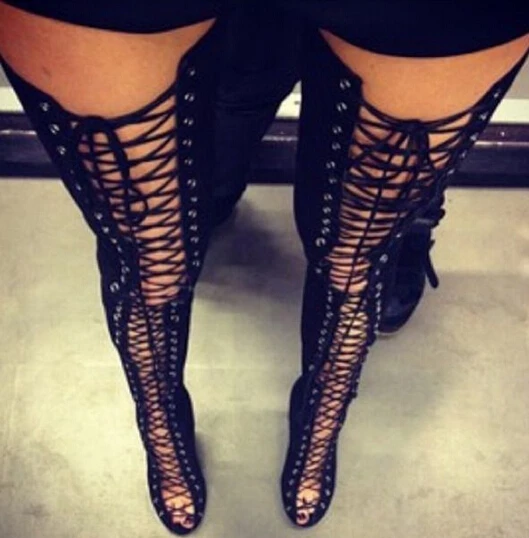 hot women lace up thigh high boots cut outs gladiator sandal boots womens size 12 gladiator sandals