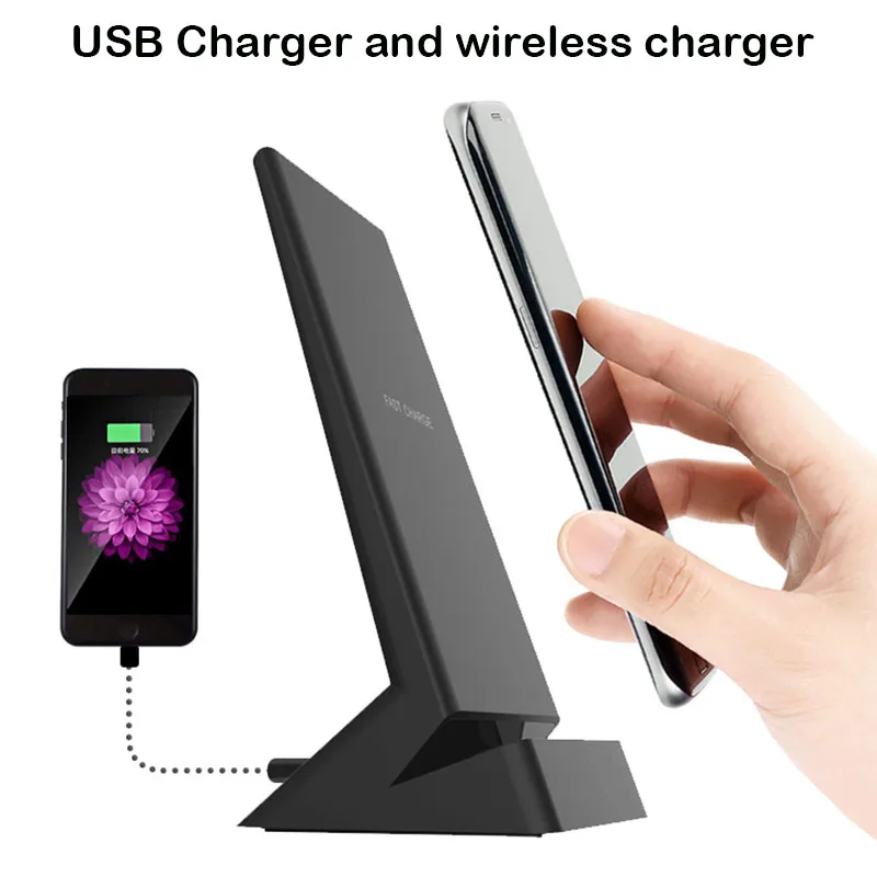 10 Вт qi Беспроводное зарядное устройство светодиодный Настольный светильник USB