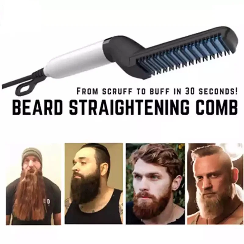 

Quick Hair Styler for Men Professional Hair Comb Curling Iron Hair Volumize Flatten Side and Straighten Hair Curler Show Cap