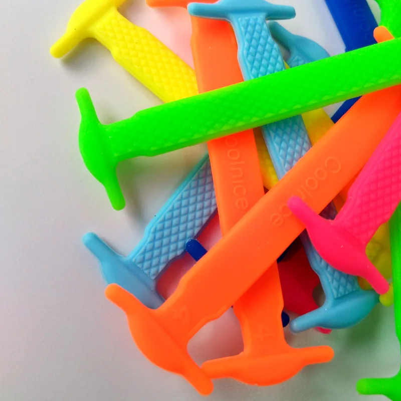 JUP 1 Set /12 Pcs New Kids Child No Tie Shoelaces All Sneakers Applicable Shoelaces Elastic Silicone Shoelaces Sneakers Fit Belt