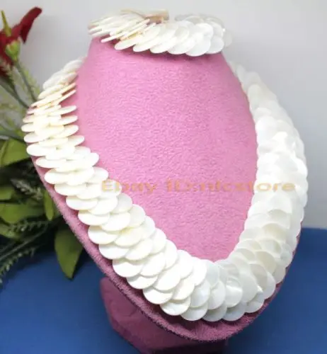 

Free shipping@@@@@Jewelry set nice natural white mother of pearl shell handmade necklace bracelet