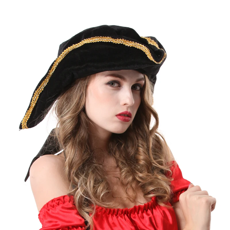 Free Shipping 10pcs/lot Black caribbean pirate jack hat pirate hat