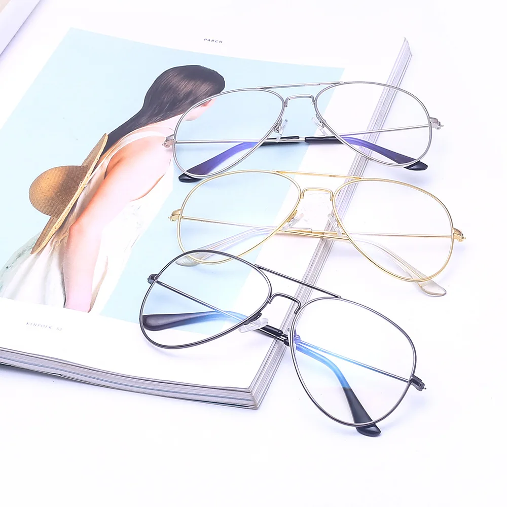 

Optical Gold Pilot Glasses Frames Women Men Brand Classic Glasses Transparent Fashion Ray Ba Alloy Clear Eyeglasses R3025 LA VIE