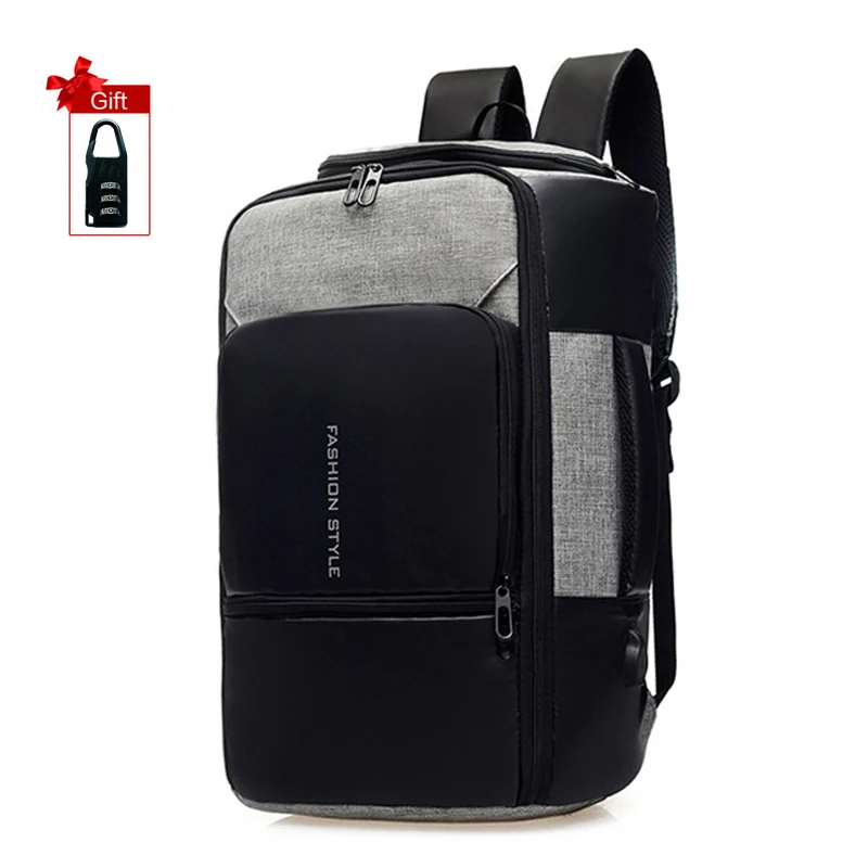 Mochila, 17 дюймов, рюкзак для ноутбука, мужской, Противоугонный, с USB 15,6, для ноутбука, мужской, бизнес, для путешествий, рюкзак, сумка, для колледжа, школы, рюкзаки - Цвет: Серый