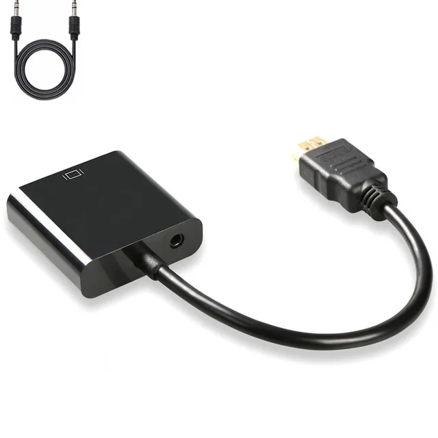 Jckel HDMI в VGA адаптер HDMI Мужской в VGA Женский видео конвертер 1080P цифро-аналоговый аудио для планшета проектора ПК ноутбука - Цвет: audio but no power