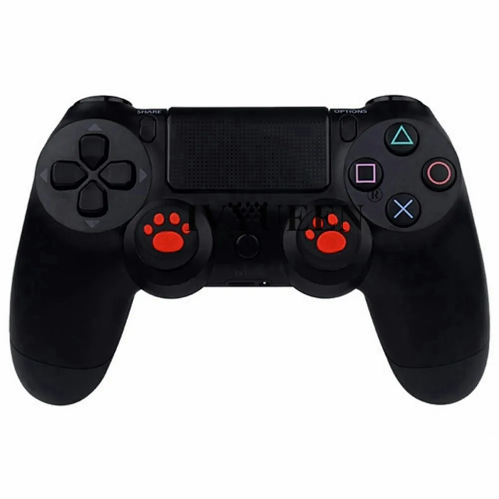 IVYUEEN 2 шт. силиконовый джойстик с принтом кошки/черепа, джойстик для Dualshock 4 PS4 Pro Slim, контроллер для XBox One X S