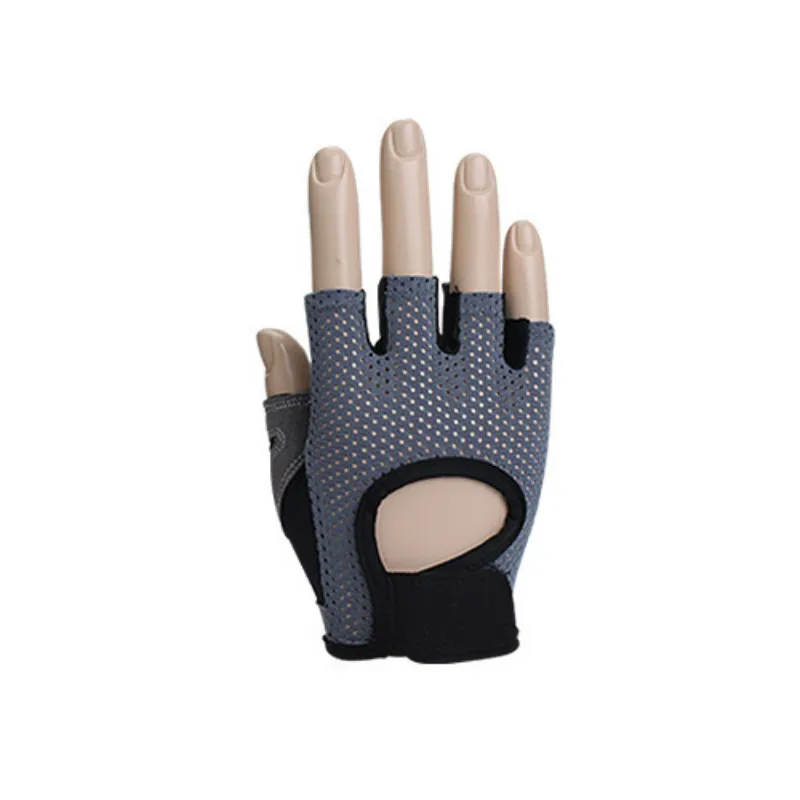 Унисекс, для сенсорных экранов, велосипедные перчатки, дышащие велосипедные перчатки, перчатки для активного отдыха, походов, мотоциклистов, спортивные перчатки на половину пальца - Цвет: Серый