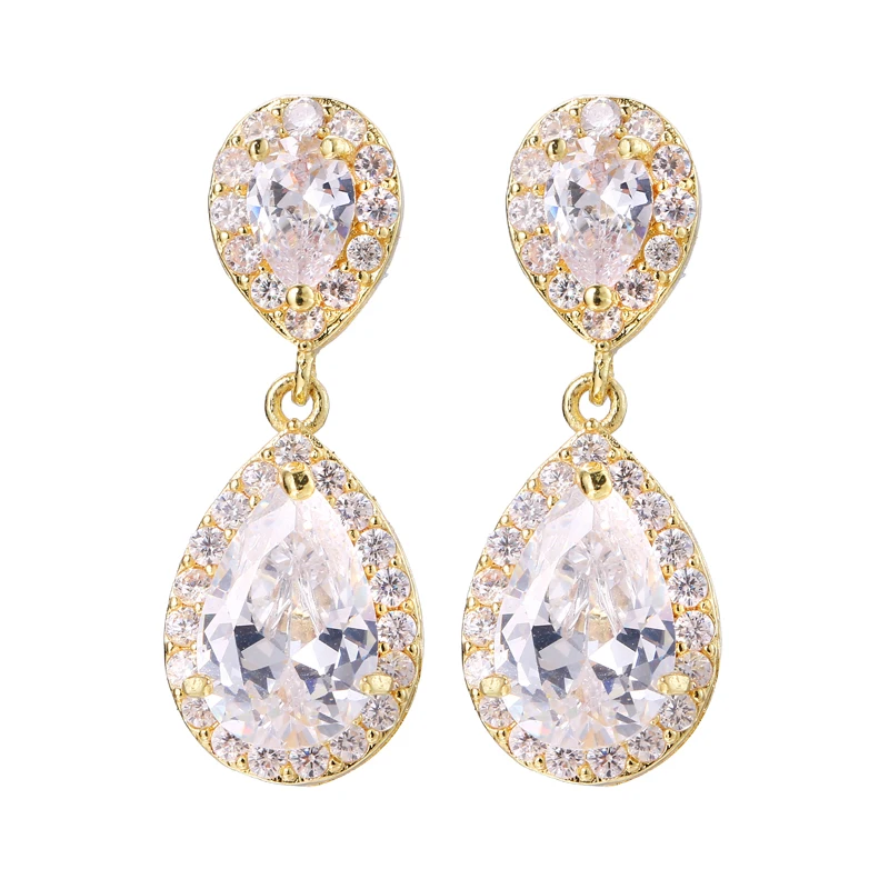 

Bettyue Hot Sale Wholesale Fashion Charm Hight Quality AAA Zircon Water Drop Jewelry Earrings For Woman Wedding Party Gifts