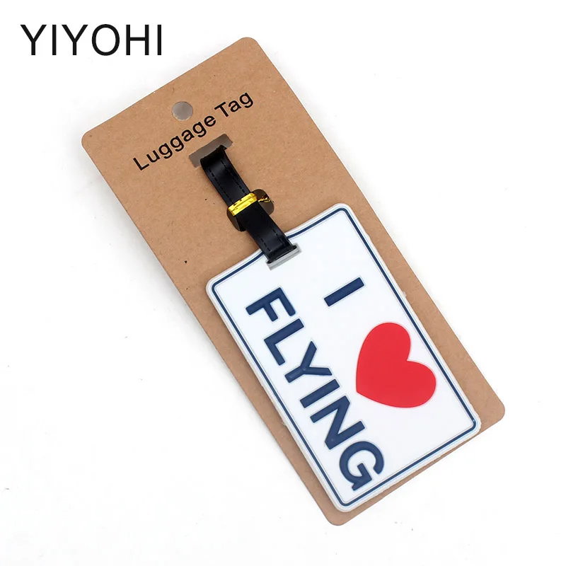 Travel Accessories" I Love Flying"Creative Luggage Tag Silica Gel