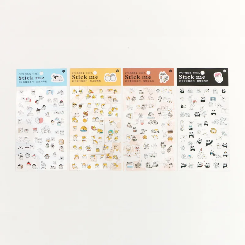 

8 pcs Kawaii Animal sticker Shiba dog Penguin Panda Ducky stickers Kids gift decoration album Stationery School supplies F921